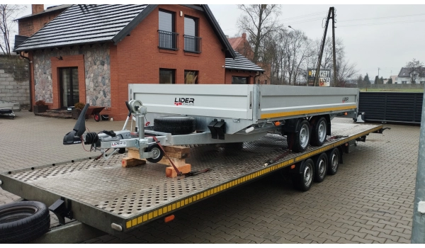 LT-195 przyczepa 410x210x40cm, burty aluminiowe, ciężarowa, LOHR + SKLEJKA, DMC 3000kg